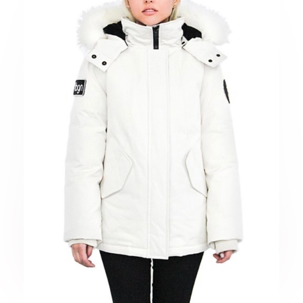 TOBOGGAN‎ Canada down feather filled Parka Sz Large - White